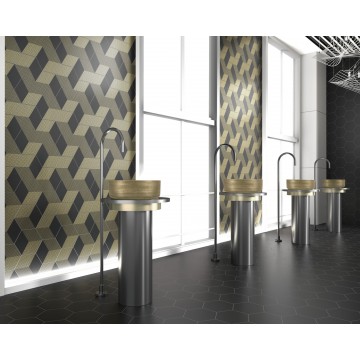 Dune washbasin HELLER WHITE & GOLD