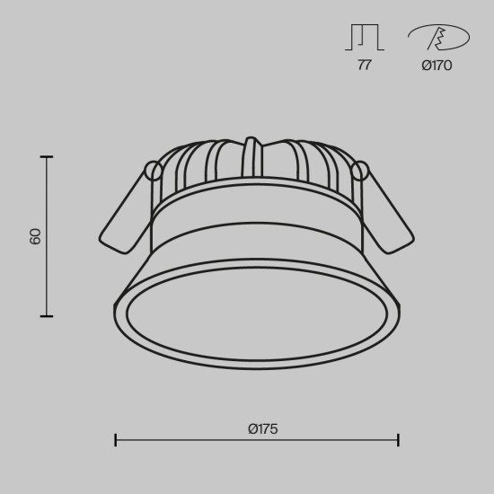 Maytoni Downlight Lampada da incasso Okno