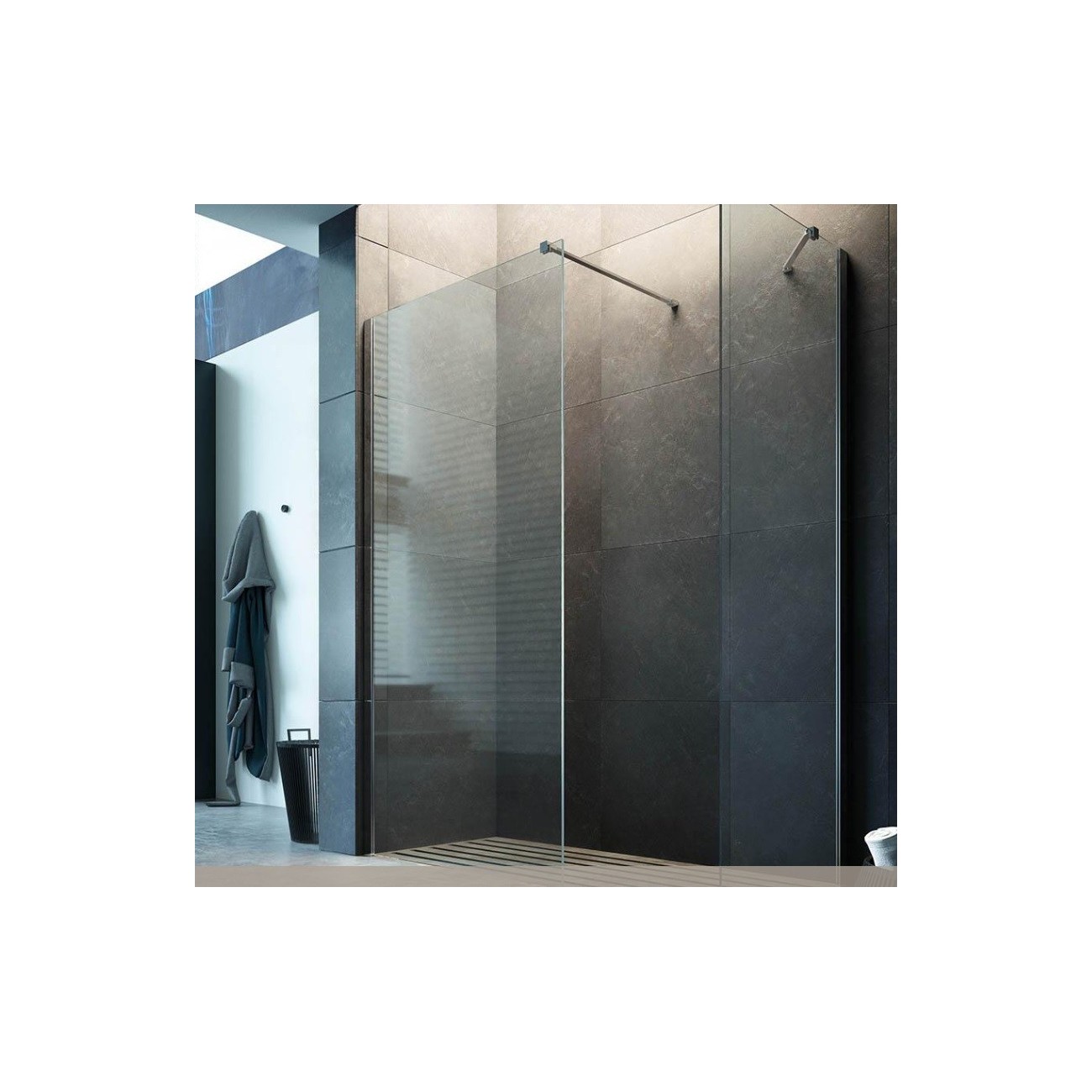 Glass 1989 walk-in shower enclosure STEP- IN