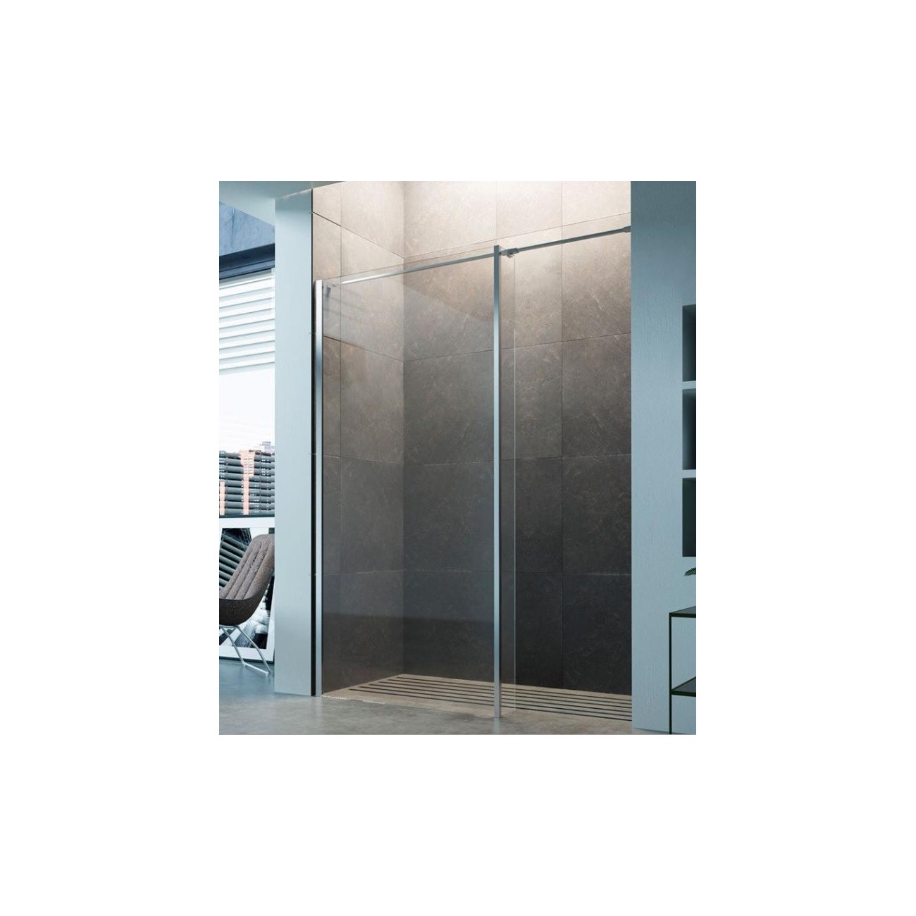 Glass 1989 walk-in shower enclosure STEP- IN