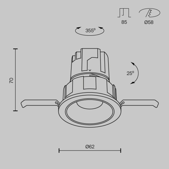 Maytoni Downlight Cornice per Lampada da incasso Wise