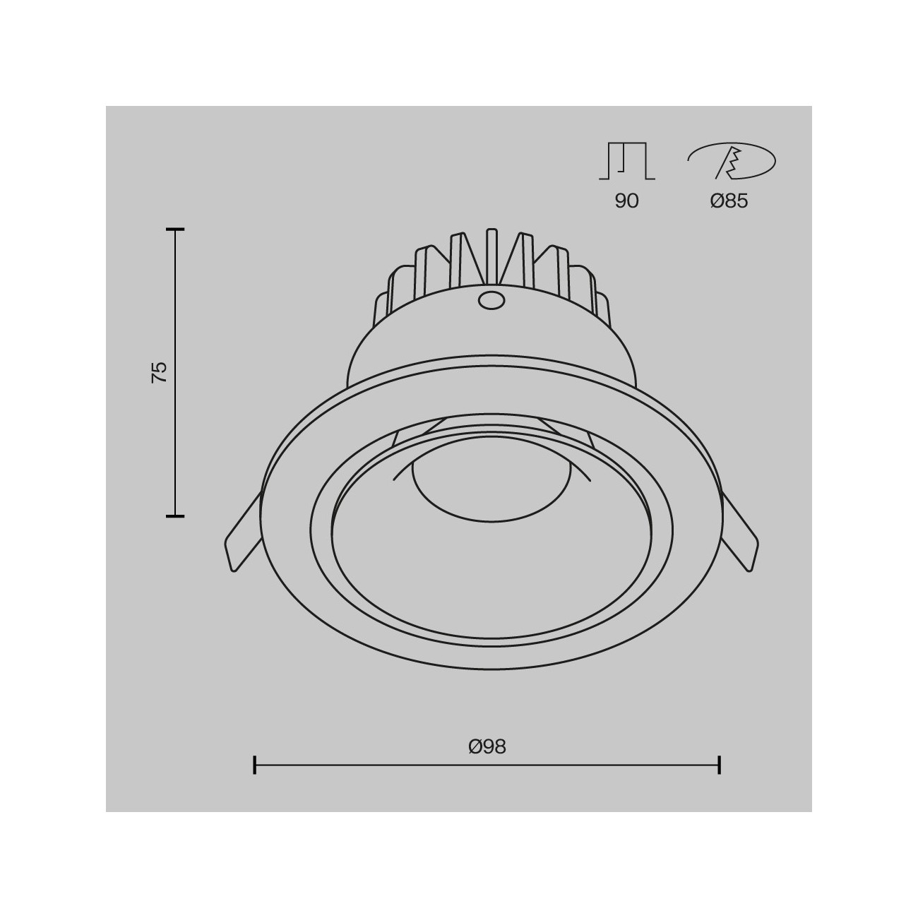 Maytoni Downlight Recessed Lamp Yin