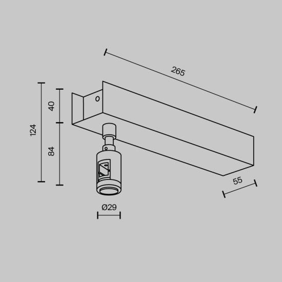 Maytoni Short ceiling base for power supply with power input Flarity