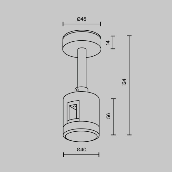 Maytoni Short ceiling mount with direct power connector Flarity