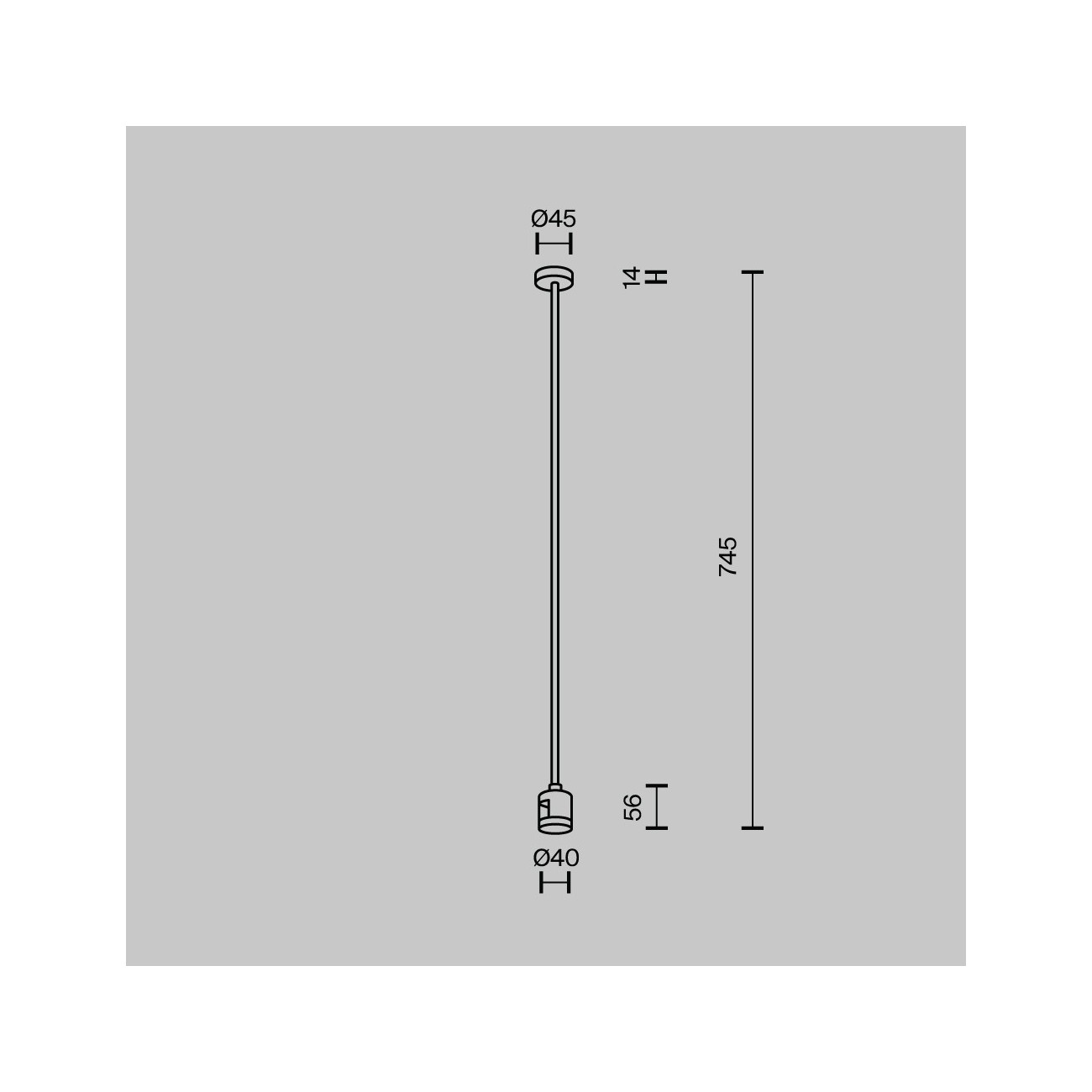 Maytoni Connecteur d'alimentation pour montage au plafond de 700 mm Flarity