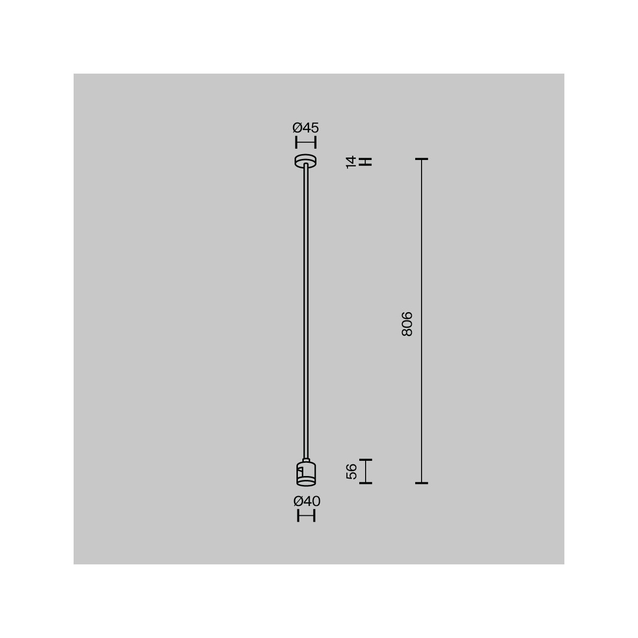 Maytoni Support de plafond 760 mm avec connecteur d'alimentation Flarity