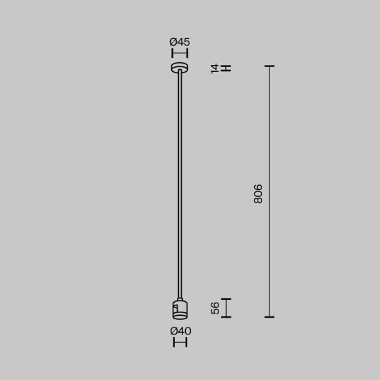 Maytoni Long 760 mm ceiling mount with direct power connector Flarity
