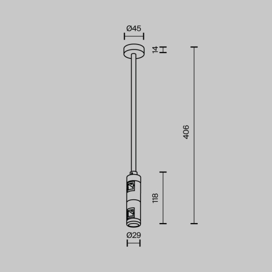 Maytoni fissaggio a soffitto doppio Medium di 300 mm Flarity