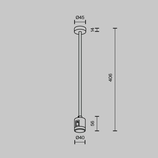 Maytoni Support de plafond 360 mm avec connecteur d'alimentation Flarity