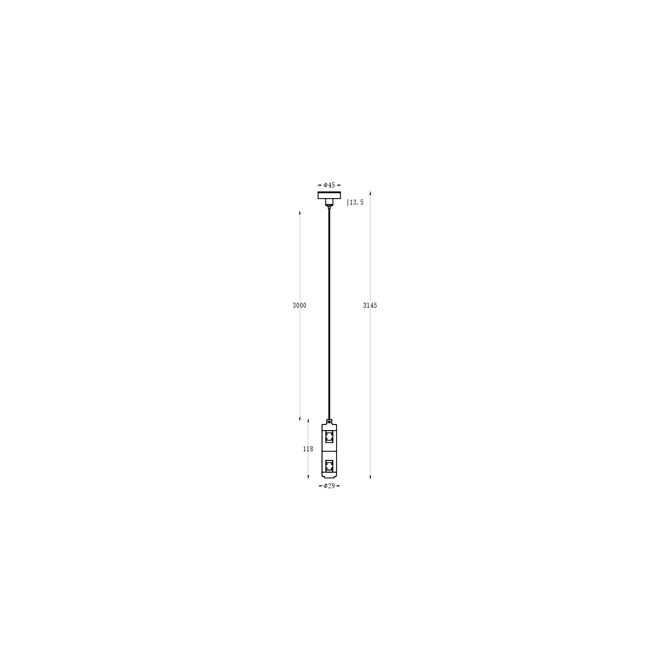 Maytoni Double Hang Wire Rope Suspension Flarity