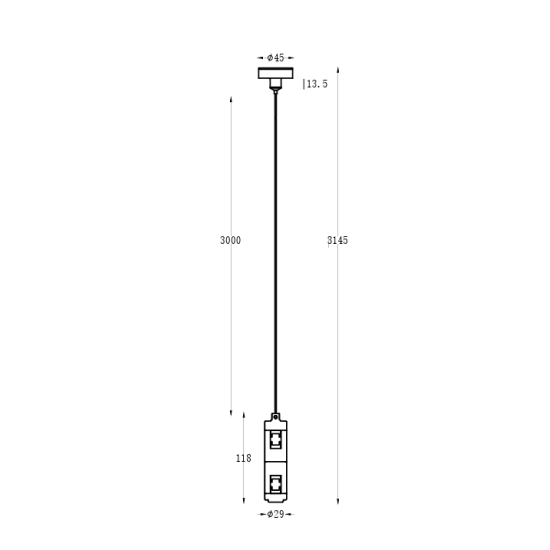Maytoni Suspension par câble à double suspension Flarity