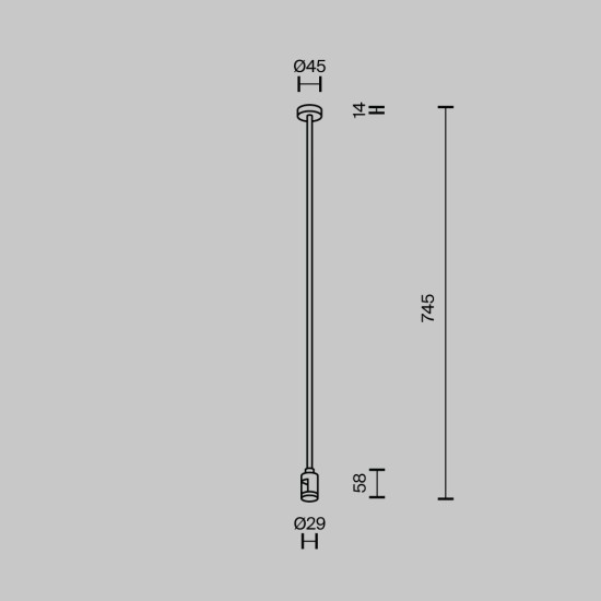 Maytoni Long 700 mm ceiling mount with power input Flarity