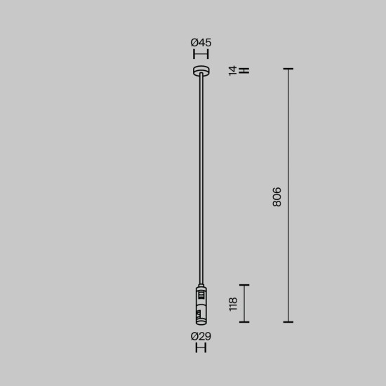 Maytoni Fixation double pour plafond Flarity 700 mm de long