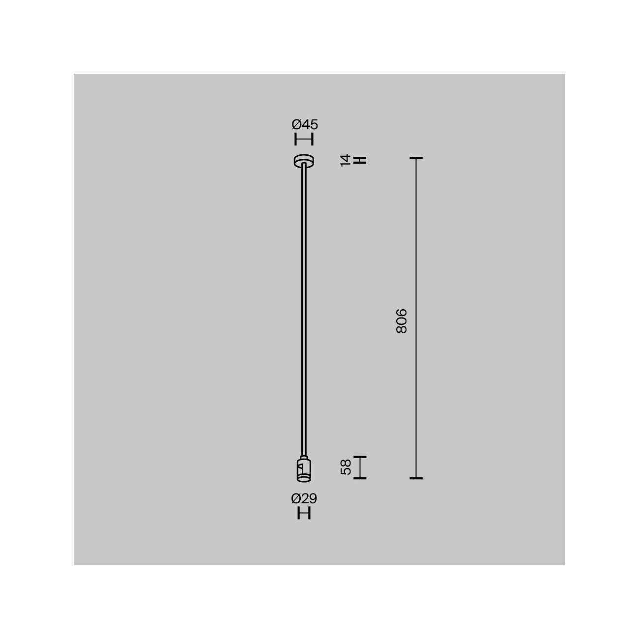 Maytoni Fixation de plafond longue et évasée simple de 760 mm Flarity