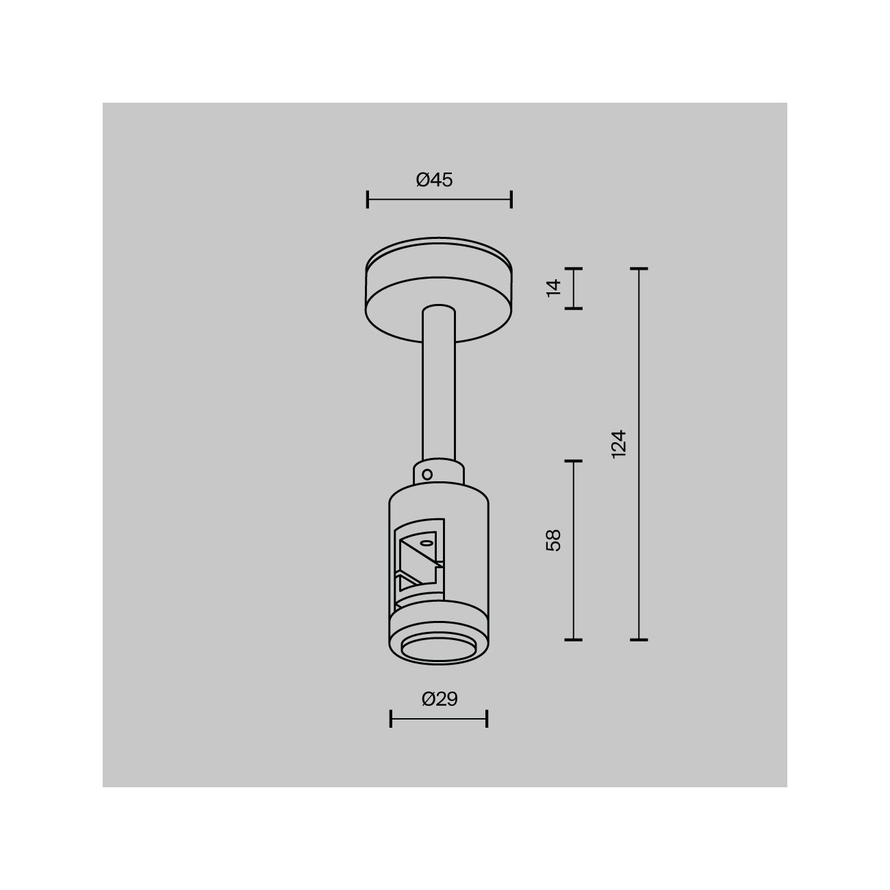 Maytoni 78mm Single Short Ceiling Fixing Flarity