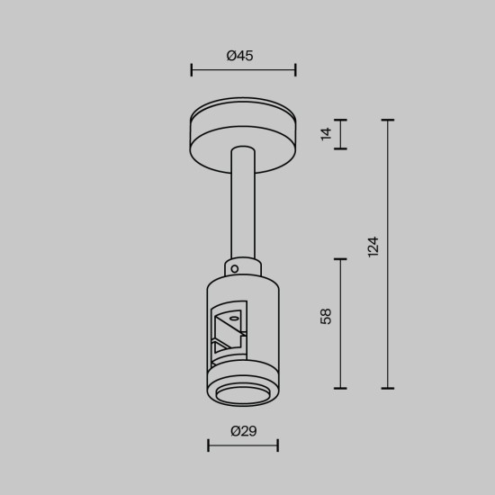 Maytoni 78mm Single Short Ceiling Fixing Flarity