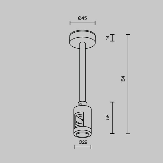 Maytoni Fixation plafond simple courte de 138mm Flarity