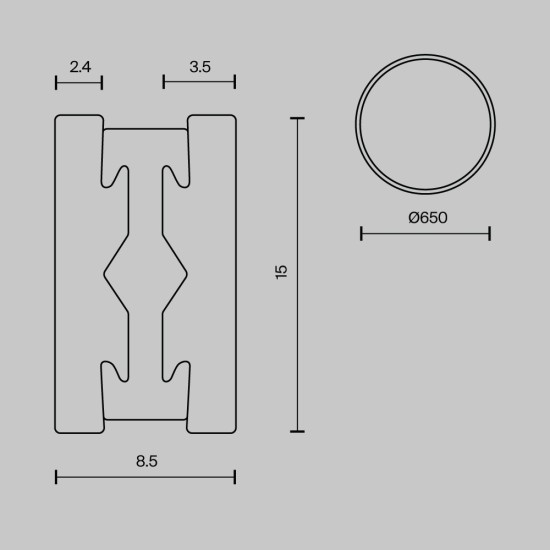 Maytoni binario tondo di 650 mm Flarity
