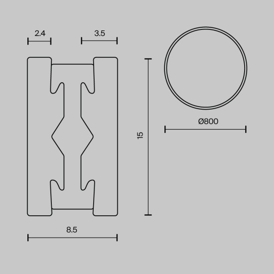 Maytoni Voie ronde Flarity de 800 mm
