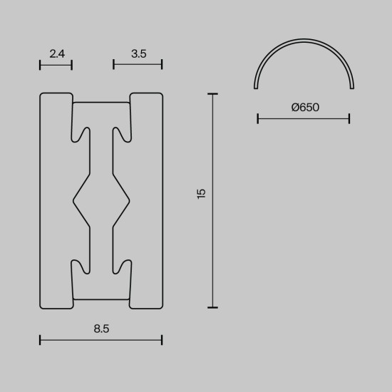 Maytoni binario semitondo di 650 mm Flarity