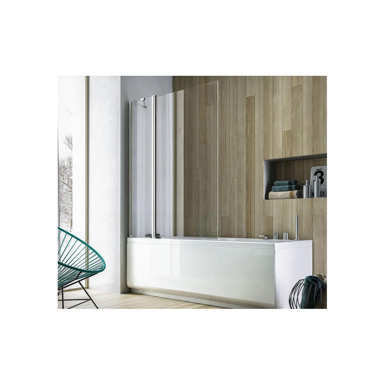 Glass 1989 Pivot bath screen Soho