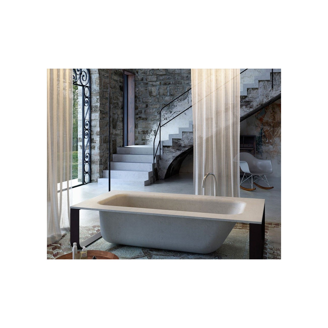 Glass 1989 Concrete bath vasca in MineraLite