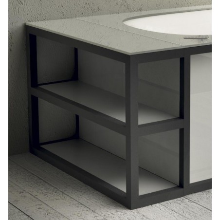 Glass 1989 Naked baignoire avec top en verre trempé et structure portante visible