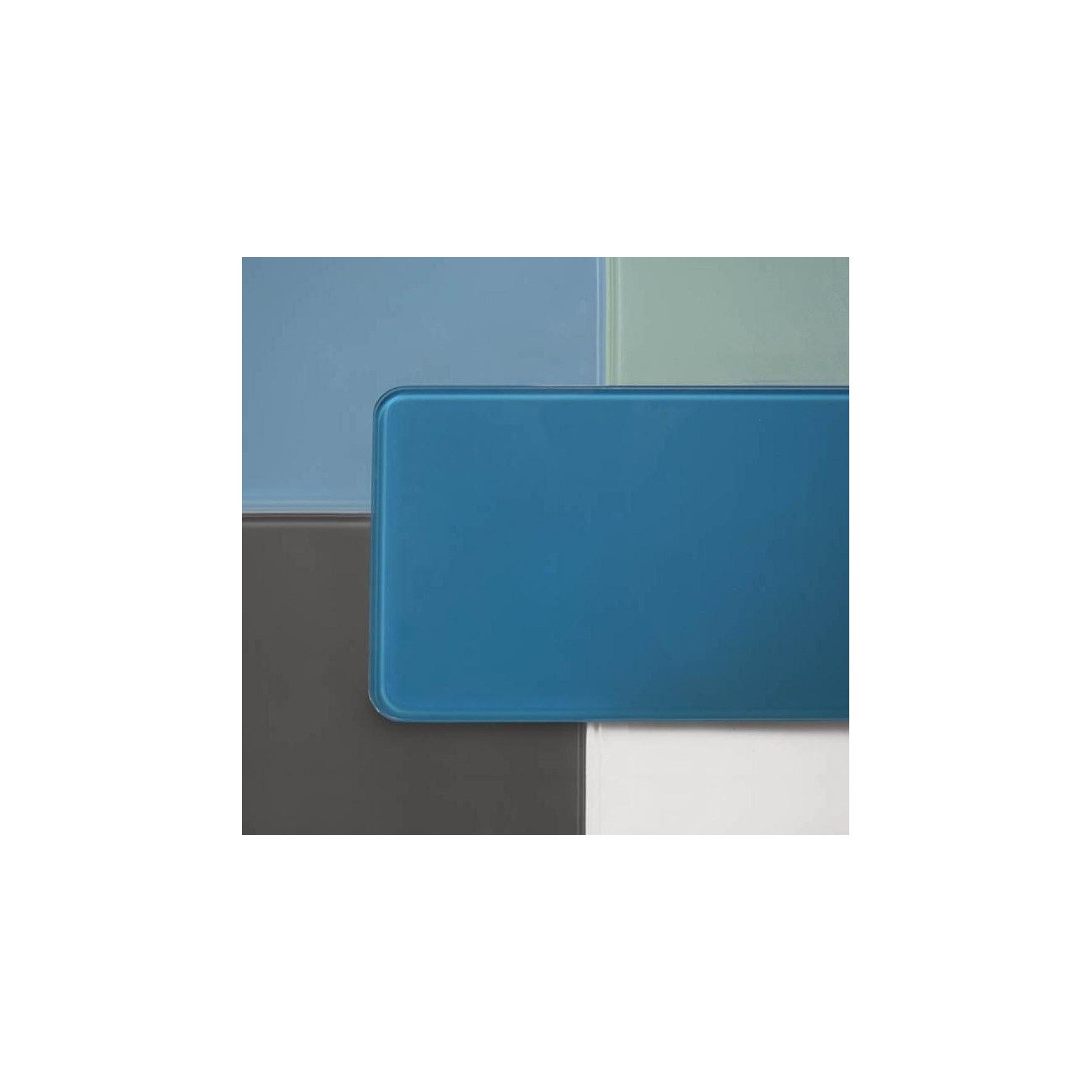 Glass 1989 Azulejo shelf with coloured front glass cover