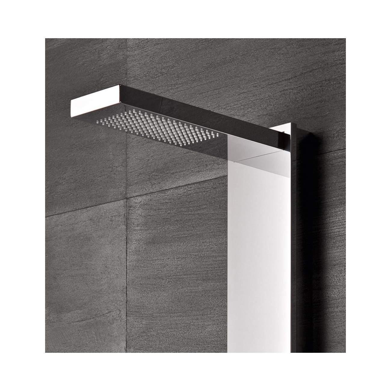 Glass 1989 Flair pannello doccia con soffione integrato  in acciaio inox finitura lucida