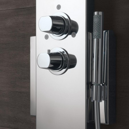 Glass 1989 Flair pannello doccia con soffione integrato  in acciaio inox finitura lucida