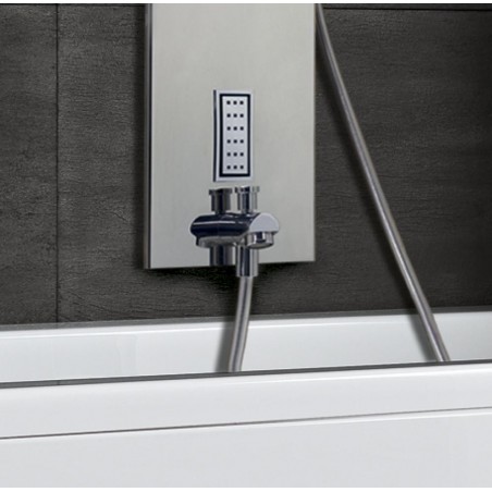 Glass 1989 Flair pannello doccia con soffione integrato  in acciaio inox finitura lucida