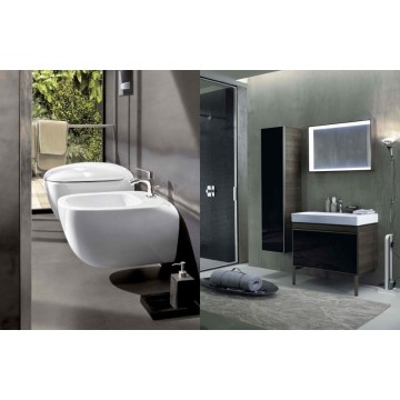 Geberit Citterio wall-mounted WC , hidden fixing, Rimfree, with toilet seats