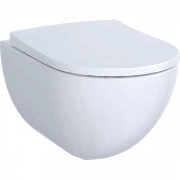 Geberit Acanto wall-mounted WC, hidden fixing, Rimfree, with toilet seats
