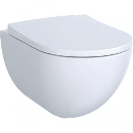 Set de WC suspendu à fond creux Geberit Acanto, caréné, Rimfree, avec abattant WC
