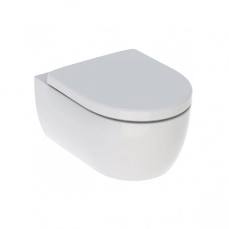 Geberit icon wall-mounted WC, hidden fixing, Rimfree, with toilet seats