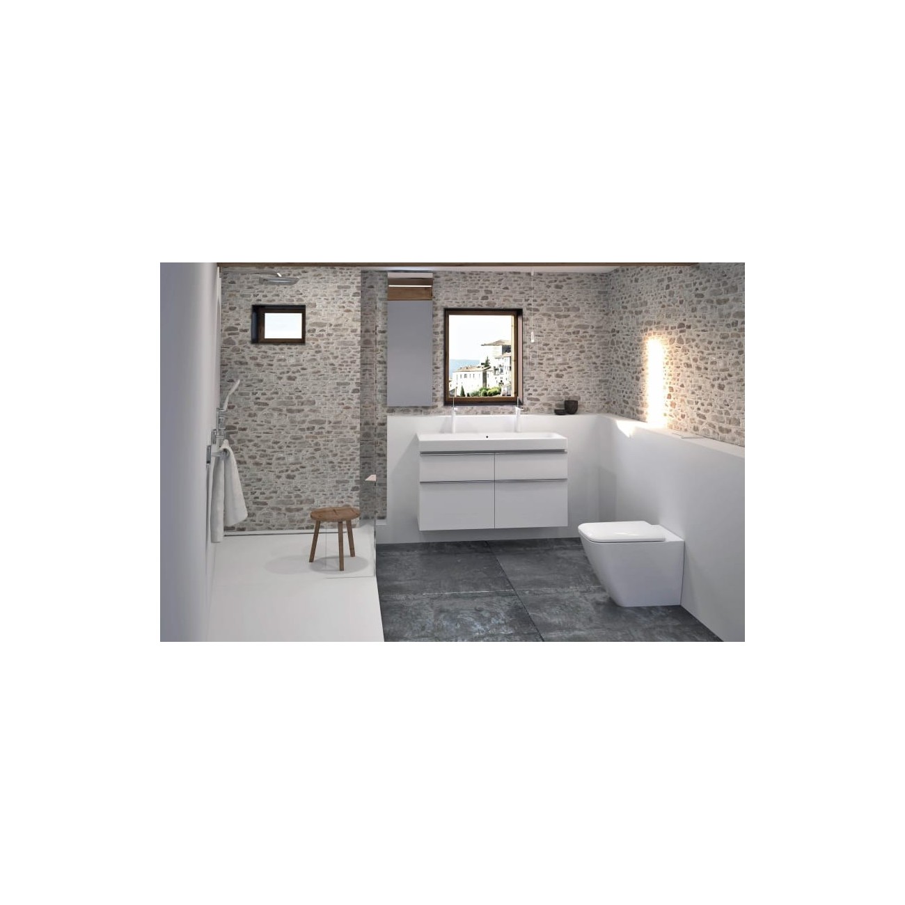 Geberit icon Square WC, flush wall