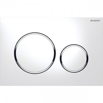 DUAL-FLUSH PLATES Geberit SIGMA20 White with polished chrome accent