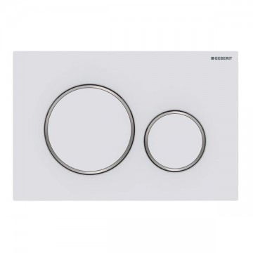 DUAL-FLUSH PLATES Geberit SIGMA20 Matte white with polished chrome accent