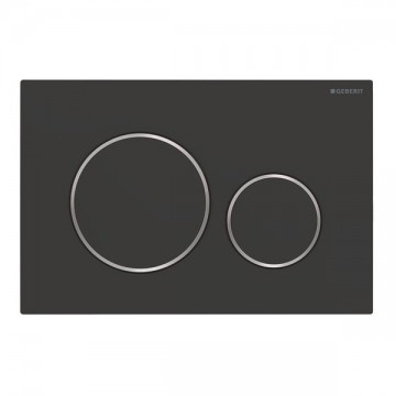 DUAL-FLUSH PLATES Geberit SIGMA20 Matte black with polished chrome accent