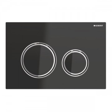 Sigma21 flush plates Black glass with polished chrome accent