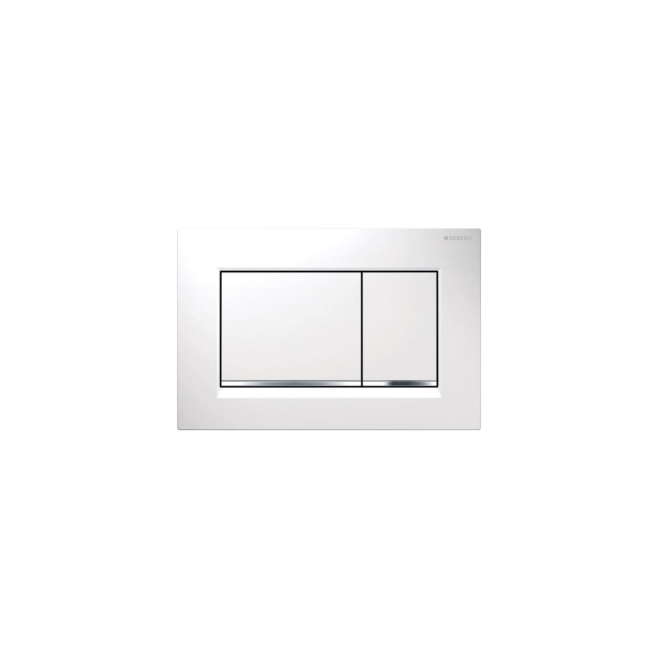 SIGMA30 DUAL-FLUSH PLATES White with polished chrome accent