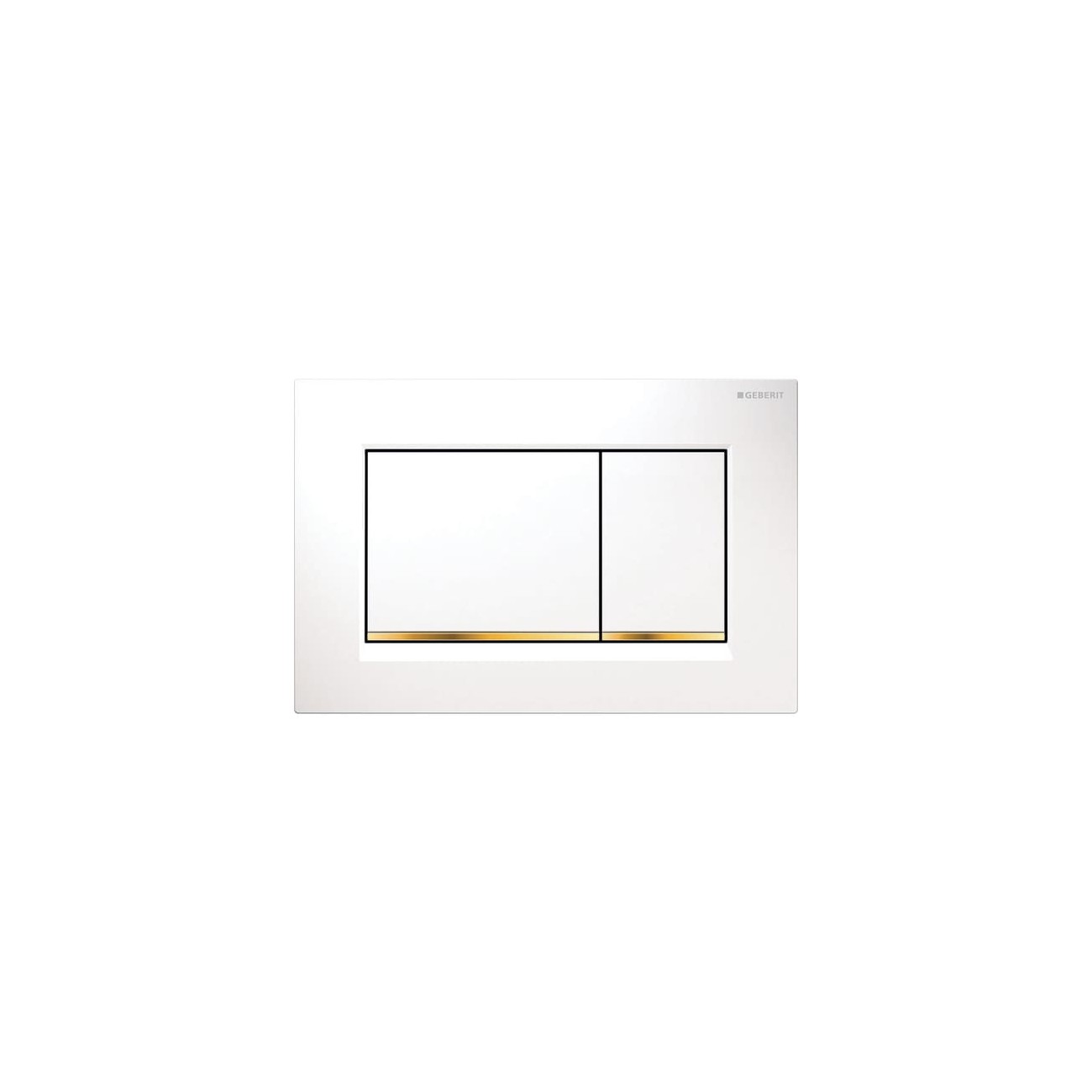 SIGMA30 DUAL-FLUSH PLATES White with polished gold accent