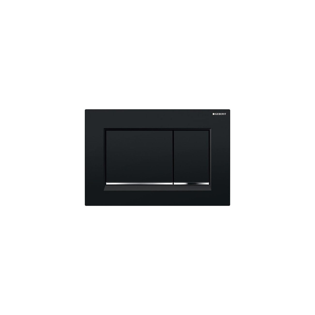 SIGMA30 DUAL-FLUSH PLATES Black with polished chrome accent