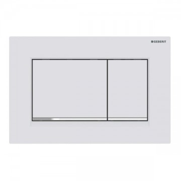 Plaque de déclenchement Geberit Sigma30 blanc mat laqué, chromé brillant