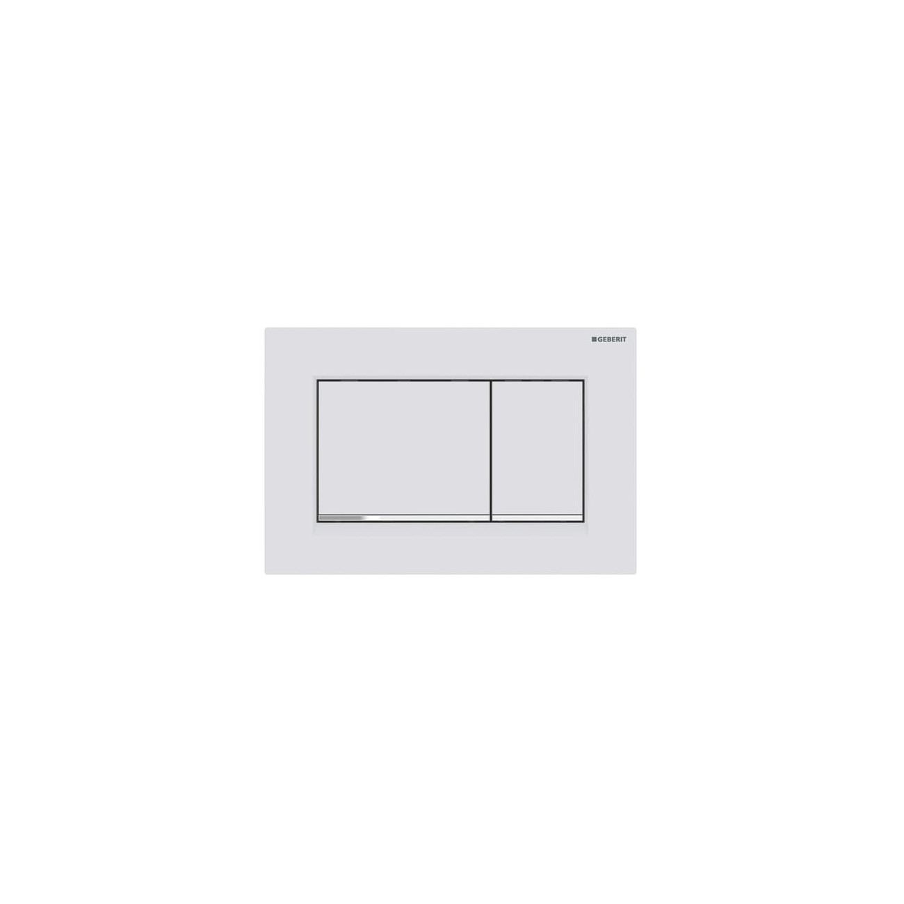 Plaque de déclenchement Geberit Sigma30 blanc mat laqué, chromé brillant