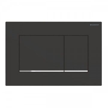 SIGMA30 DUAL-FLUSH PLATES Matte black with polished chrome accent