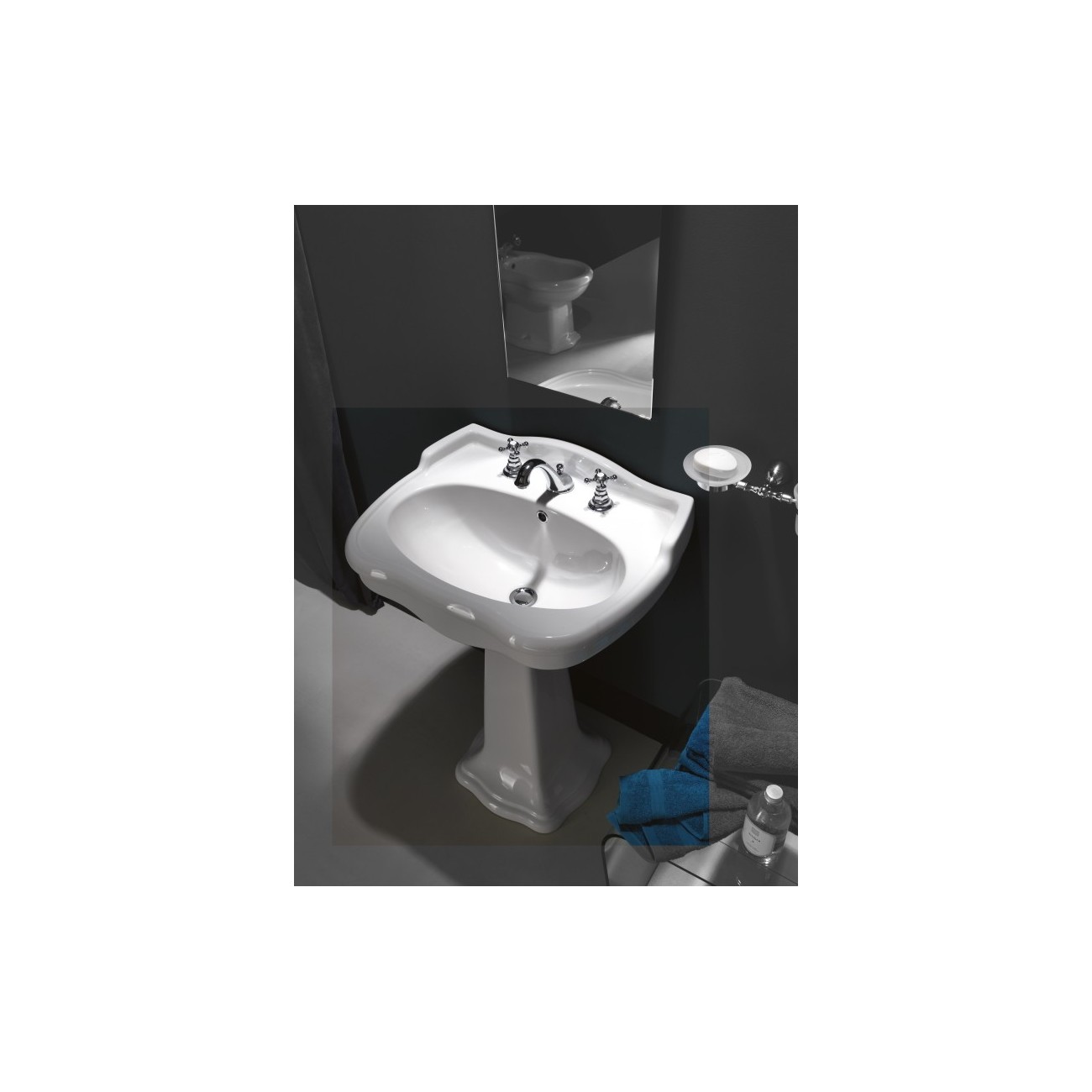 Lavabo Sospeso o su Colonna 64x48 cm Axa Contea