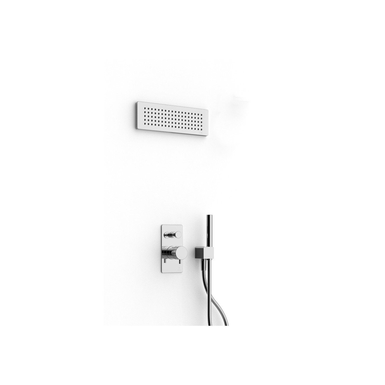 Zazzeri Qquadro Shower Kit with rectangular Waterfall