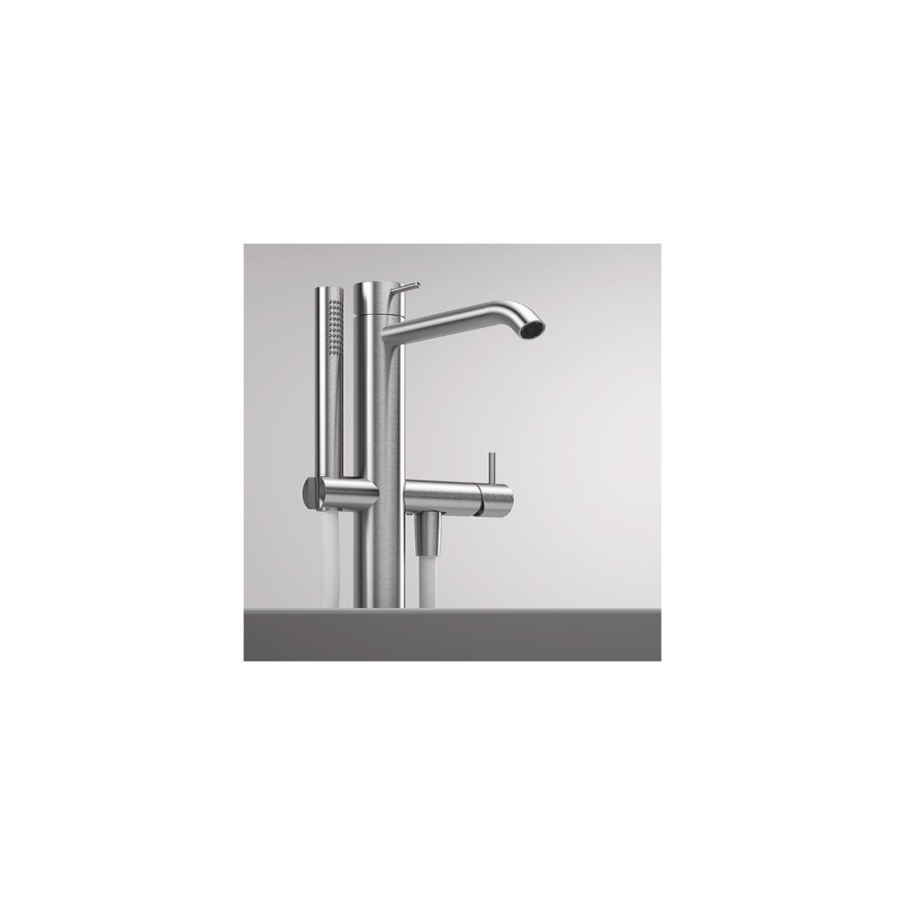 Zazzeri Z316 Mono Column-mounted bathtub spout with Handshower