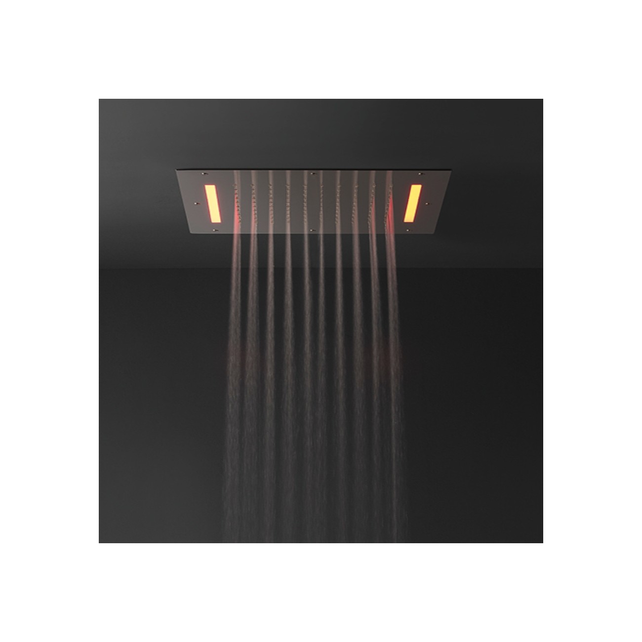 Zazzeri Shirò Skyrain Soffione a soffitto da incasso con pioggia e LED RGB